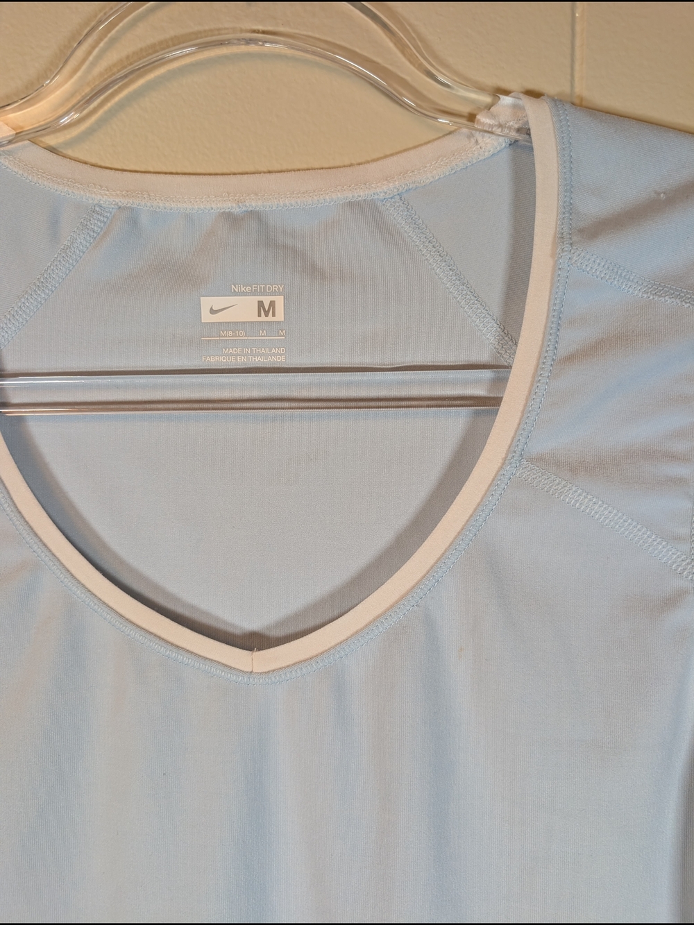 Nike Light Blue Dri-FIT Short Sleeve Shirt - M